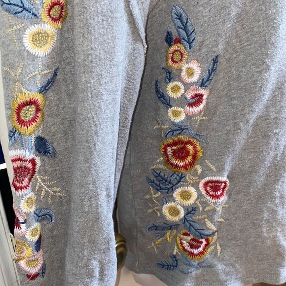 SUNDANCE Botanic Embroidered Cowl-neck Sweatshirt-S - Picture 3 of 7